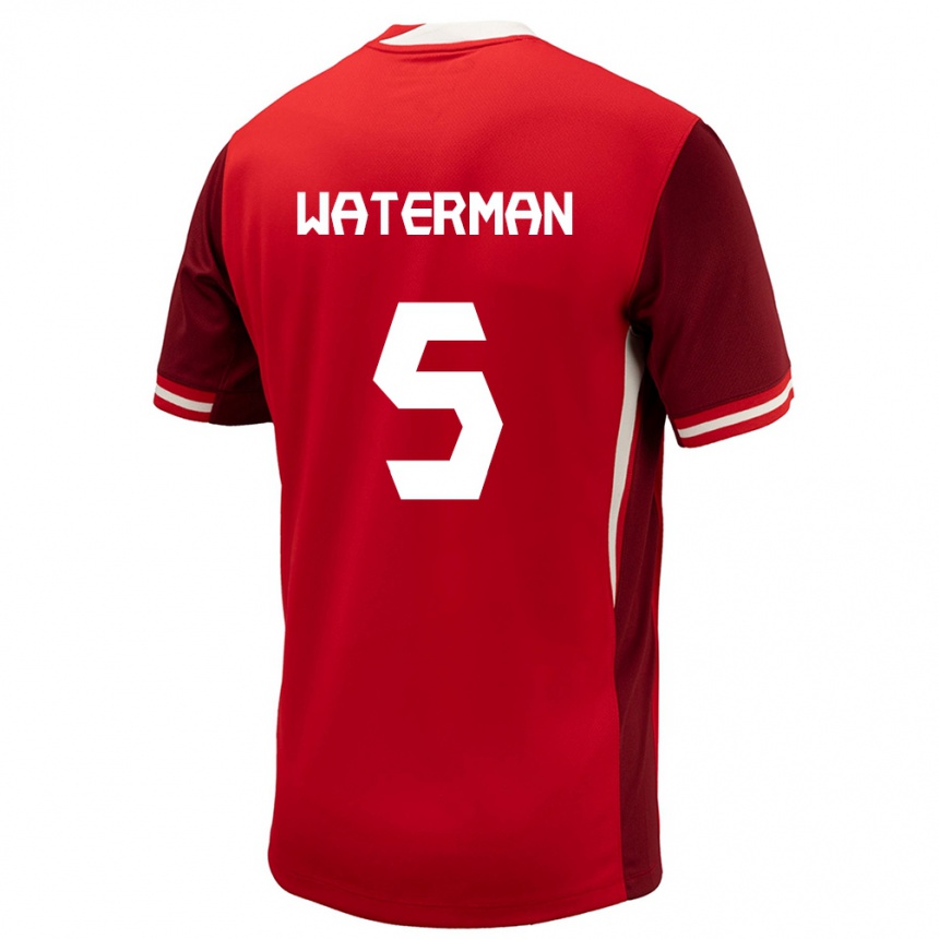 Hombre Fútbol Camiseta Canadá Joel Waterman #5 Rojo 1ª Equipación 24-26