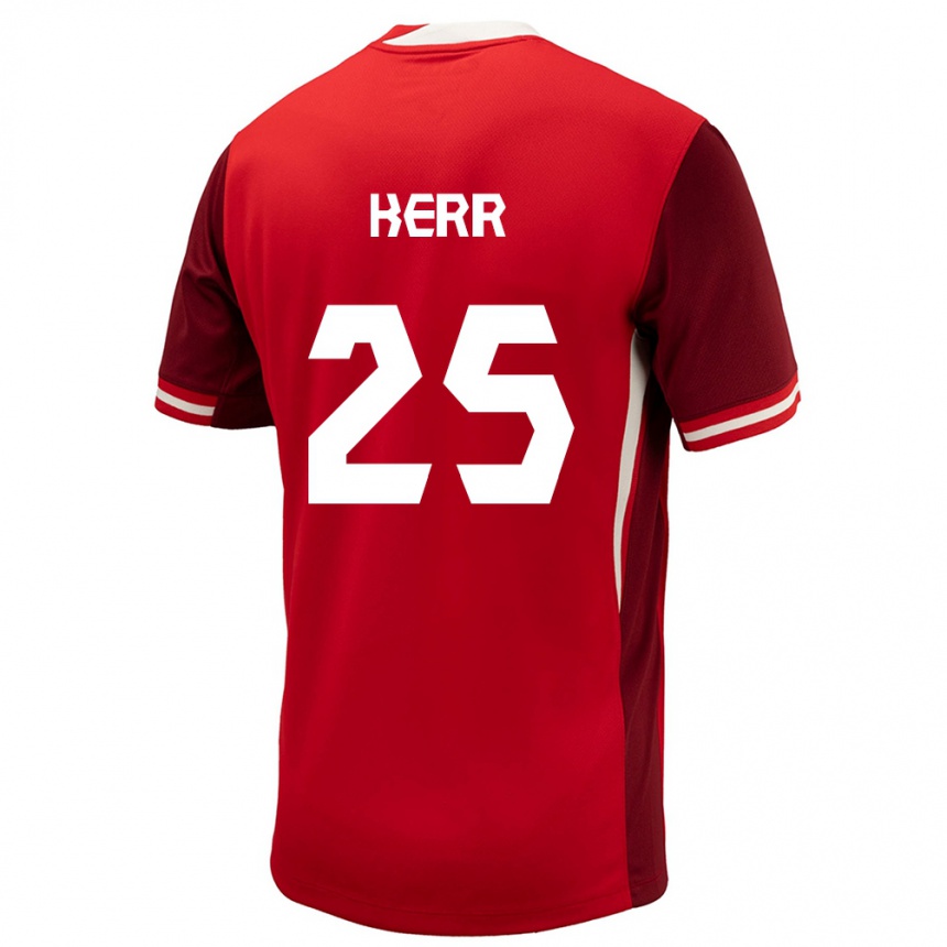 Hombre Fútbol Camiseta Canadá Devon Kerr #25 Rojo 1ª Equipación 24-26