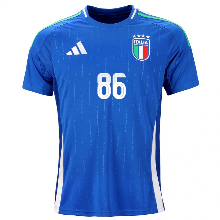 Hombre Fútbol Camiseta Italia Daniele Montevago #86 Azul 1ª Equipación 24-26