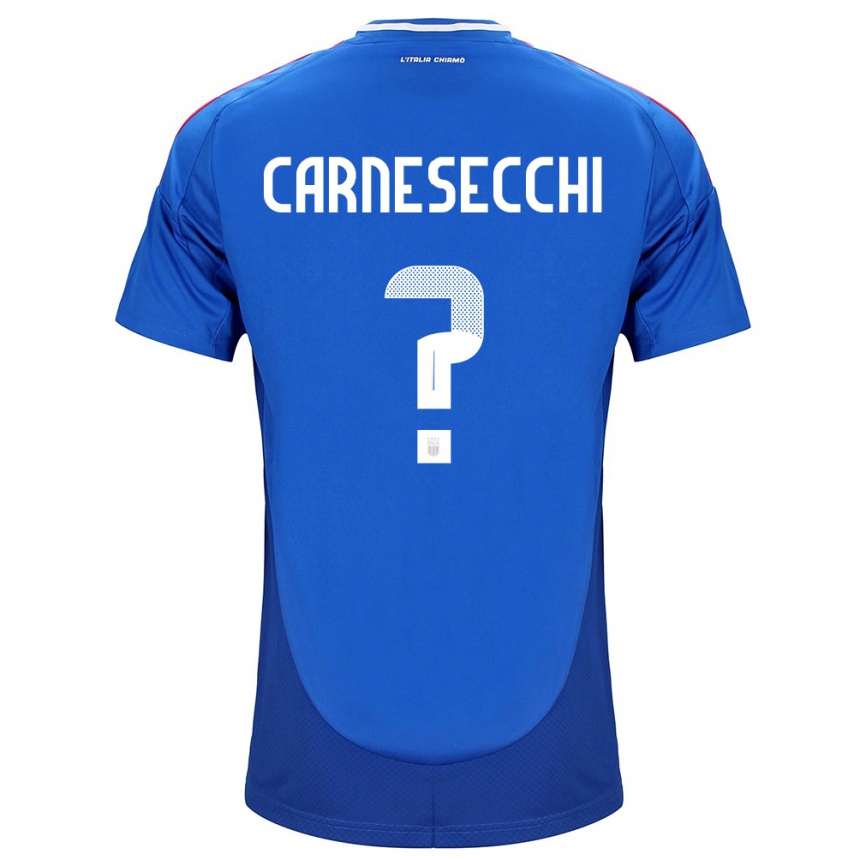 Hombre Fútbol Camiseta Italia Marco Carnesecchi #0 Azul 1ª Equipación 24-26