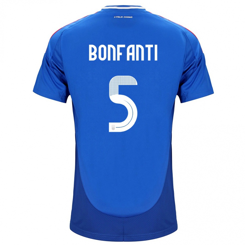 Hombre Fútbol Camiseta Italia Giovanni Bonfanti #5 Azul 1ª Equipación 24-26