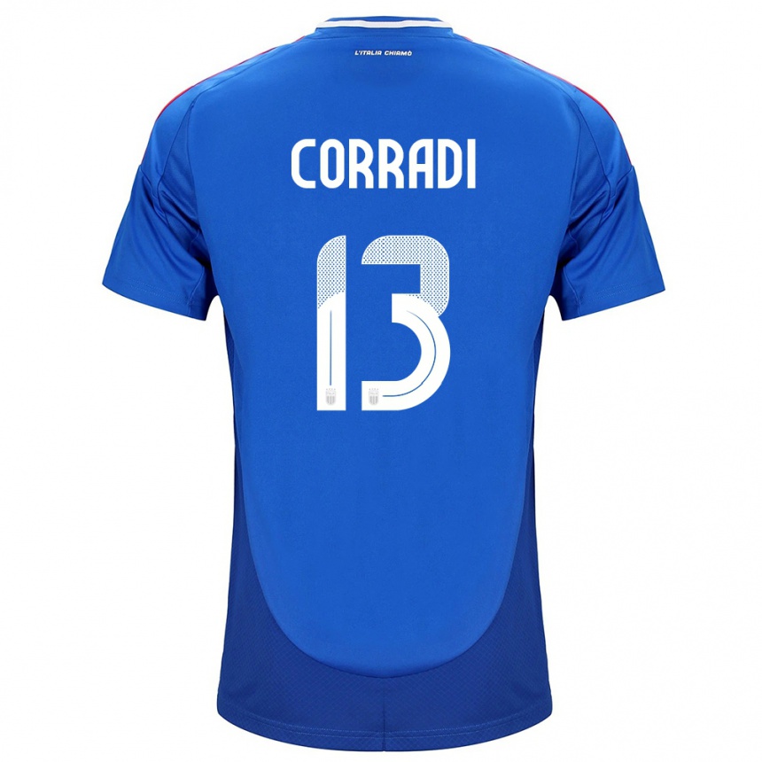 Hombre Fútbol Camiseta Italia Christian Corradi #13 Azul 1ª Equipación 24-26