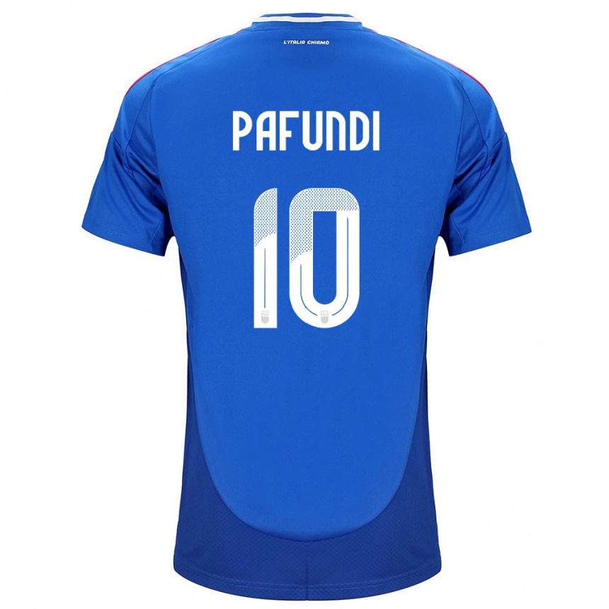 Hombre Fútbol Camiseta Italia Simone Pafundi #10 Azul 1ª Equipación 24-26