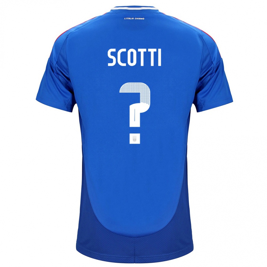 Hombre Fútbol Camiseta Italia Filippo Scotti #0 Azul 1ª Equipación 24-26