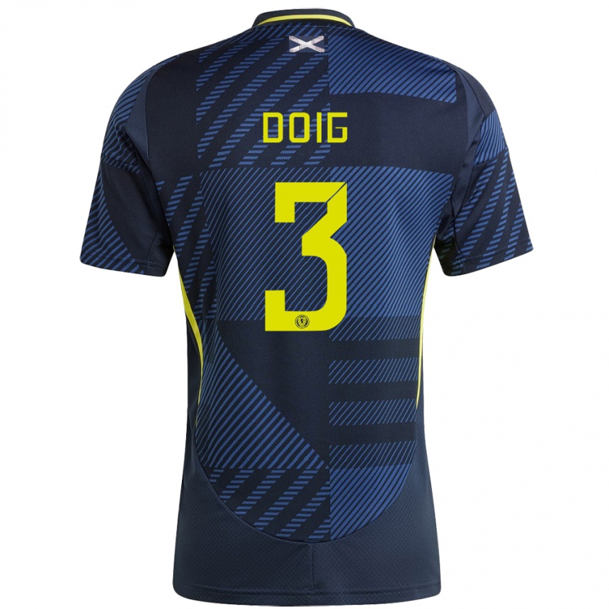 Hombre Fútbol Camiseta Escocia Josh Doig #3 Azul Oscuro 1ª Equipación 24-26