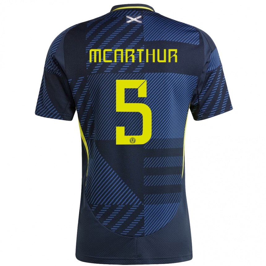 Hombre Fútbol Camiseta Escocia Charlie Mcarthur #5 Azul Oscuro 1ª Equipación 24-26