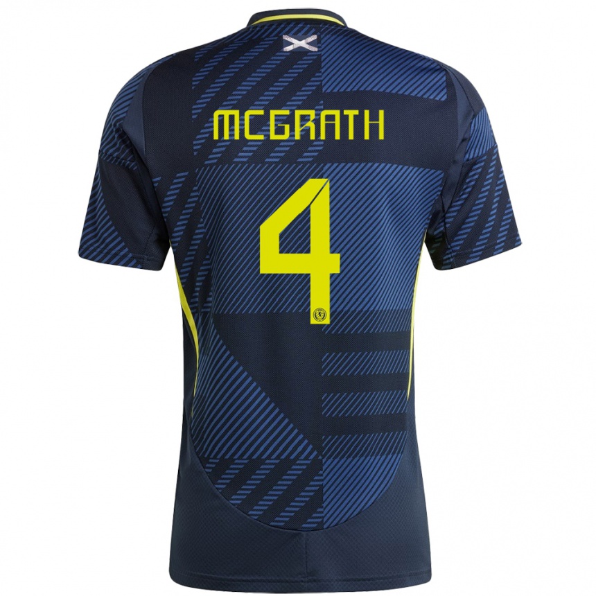 Hombre Fútbol Camiseta Escocia Joseph Mcgrath #4 Azul Oscuro 1ª Equipación 24-26