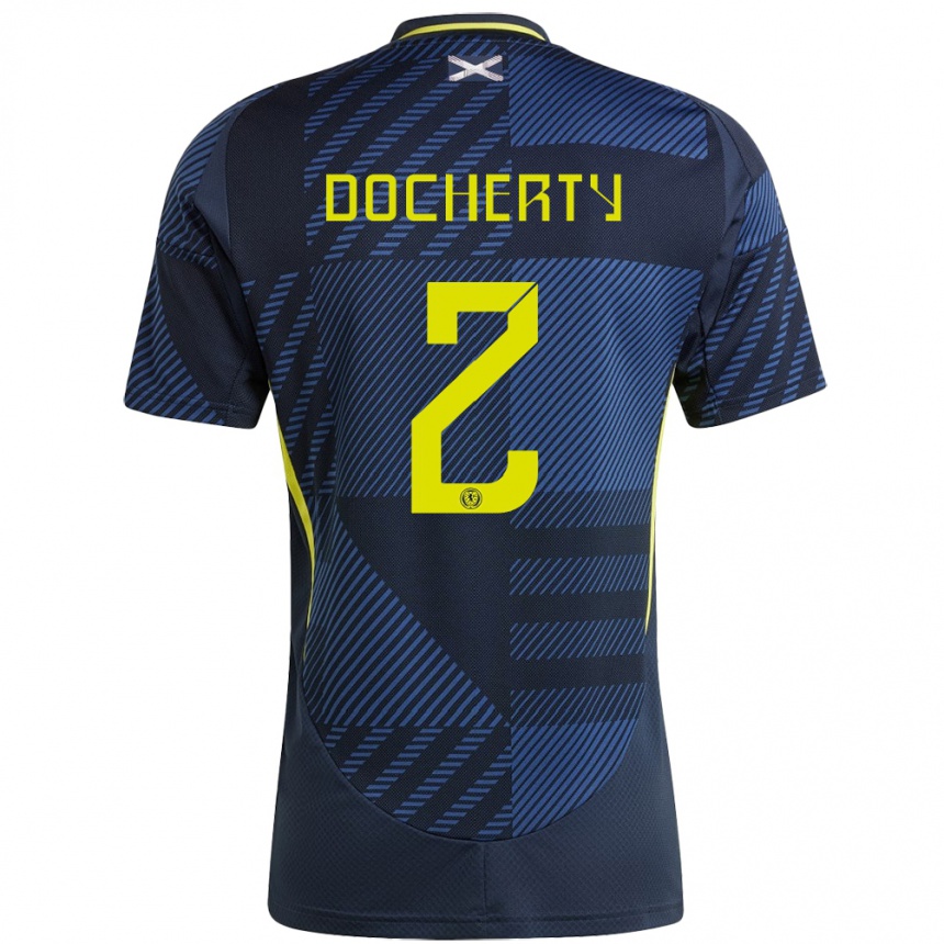 Hombre Fútbol Camiseta Escocia Nicola Docherty #2 Azul Oscuro 1ª Equipación 24-26