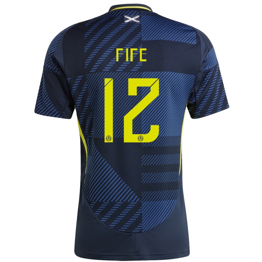 Hombre Fútbol Camiseta Escocia Jenna Fife #12 Azul Oscuro 1ª Equipación 24-26