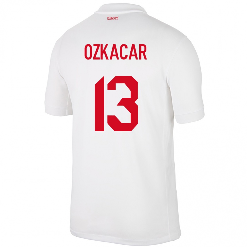 Hombre Fútbol Camiseta Turquía Cenk Özkacar #13 Blanco 1ª Equipación 24-26