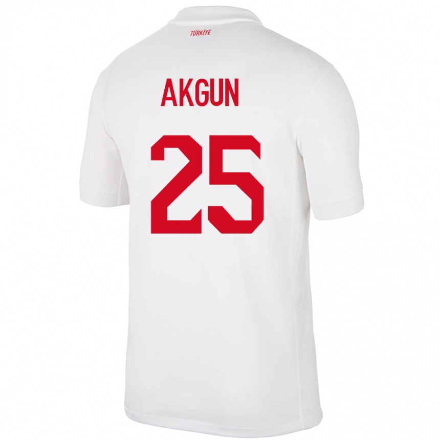 Hombre Fútbol Camiseta Turquía Yunus Akgün #25 Blanco 1ª Equipación 24-26