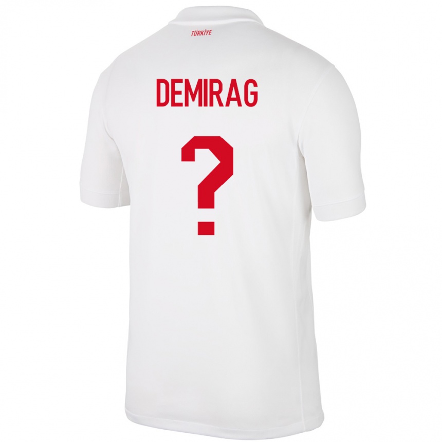 Hombre Fútbol Camiseta Turquía Bilal Demirağ #0 Blanco 1ª Equipación 24-26