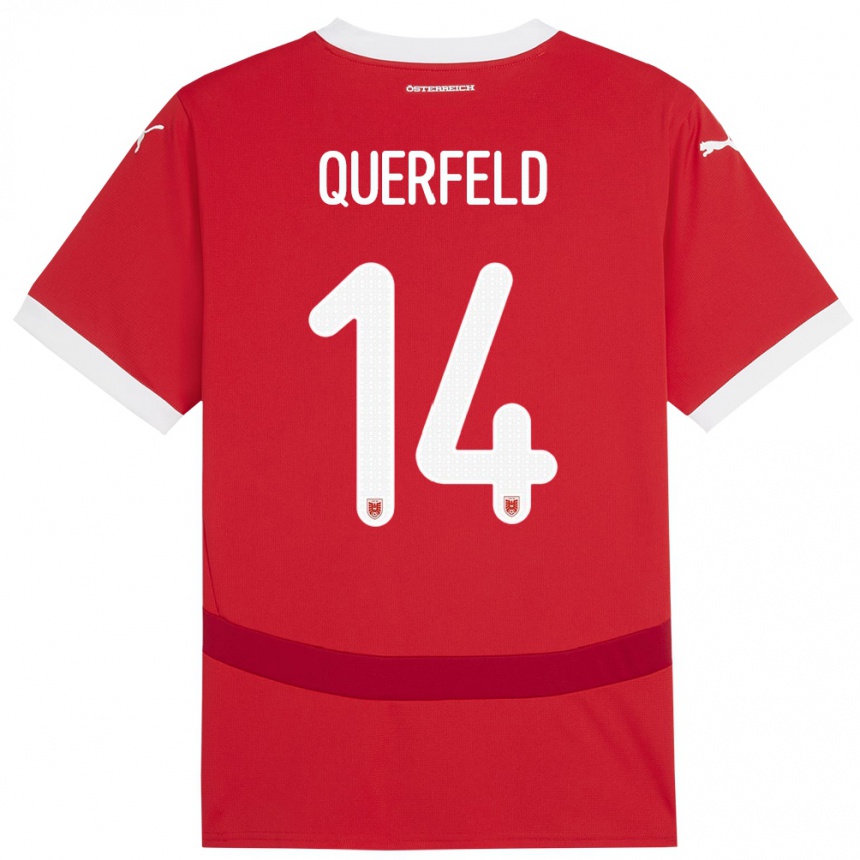 Hombre Fútbol Camiseta Austria Leopold Querfeld #14 Rojo 1ª Equipación 24-26