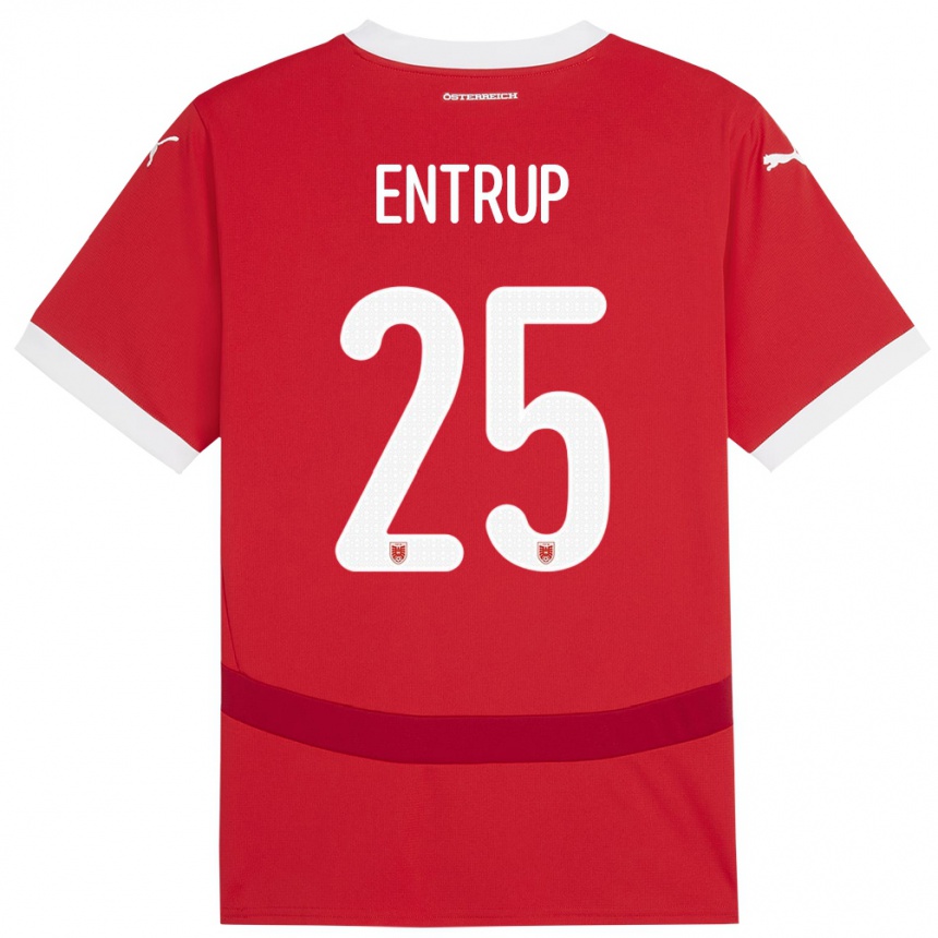 Hombre Fútbol Camiseta Austria Maximilian Entrup #25 Rojo 1ª Equipación 24-26