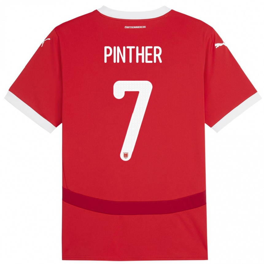 Hombre Fútbol Camiseta Austria Viktoria Pinther #7 Rojo 1ª Equipación 24-26