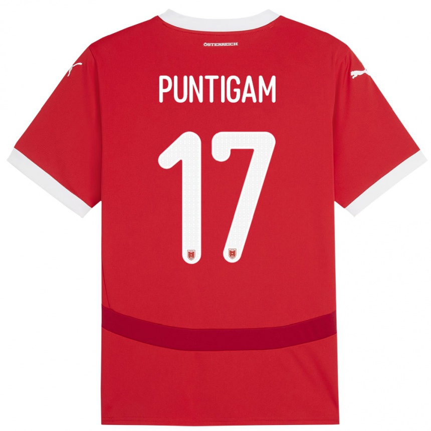 Hombre Fútbol Camiseta Austria Sarah Puntigam #17 Rojo 1ª Equipación 24-26