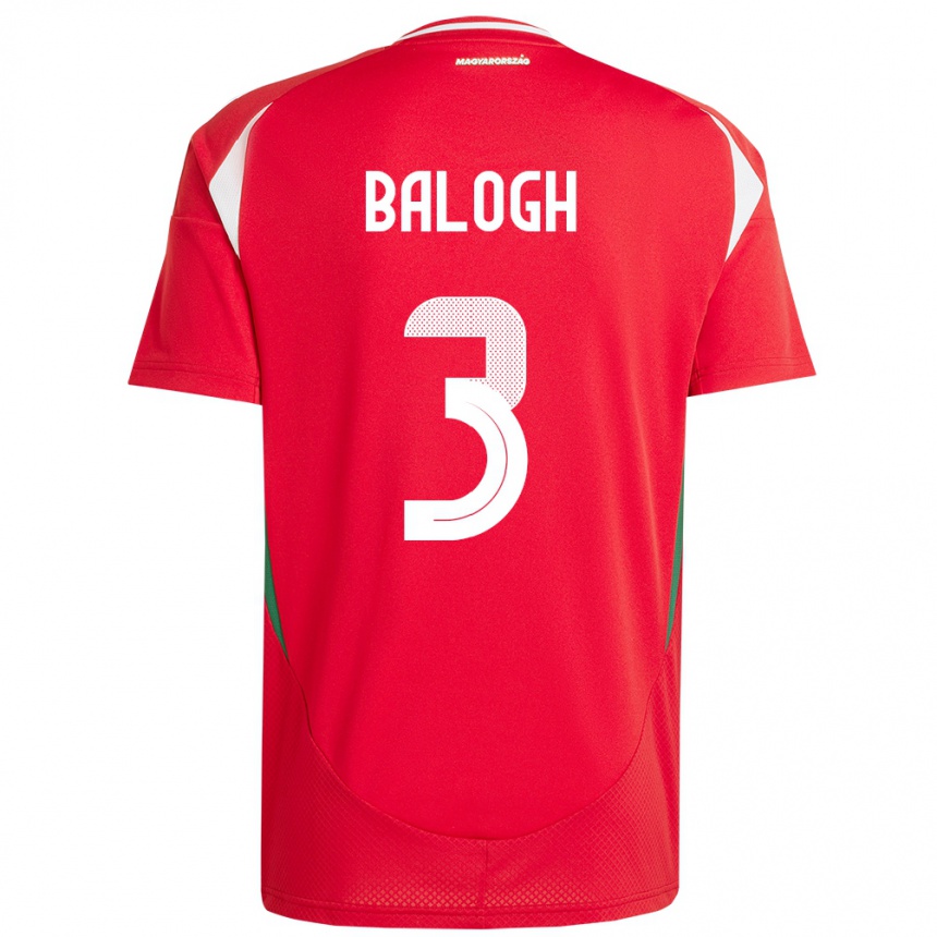 Hombre Fútbol Camiseta Hungría Botond Balogh #3 Rojo 1ª Equipación 24-26