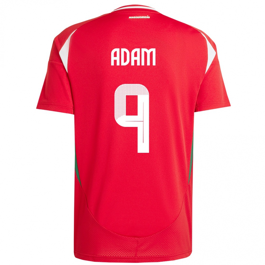 Hombre Fútbol Camiseta Hungría Martin Ádám #9 Rojo 1ª Equipación 24-26