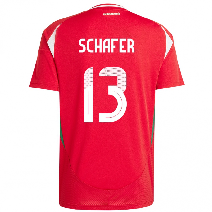 Hombre Fútbol Camiseta Hungría András Schäfer #13 Rojo 1ª Equipación 24-26