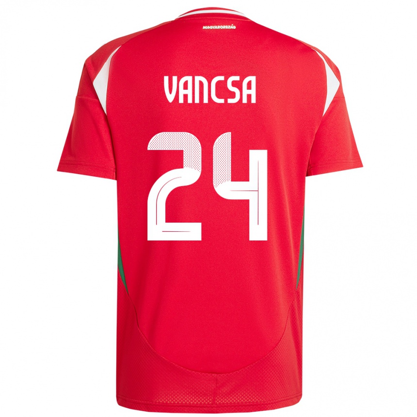 Hombre Fútbol Camiseta Hungría Zalán Vancsa #24 Rojo 1ª Equipación 24-26