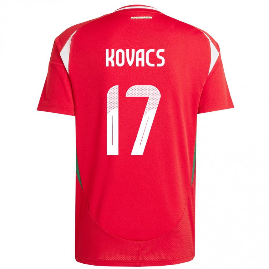 Hombre Fútbol Camiseta Hungría Mátyás Kovács #17 Rojo 1ª Equipación 24-26