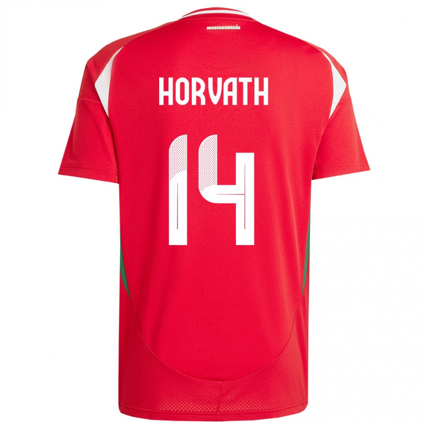 Hombre Fútbol Camiseta Hungría Artúr Horváth #14 Rojo 1ª Equipación 24-26