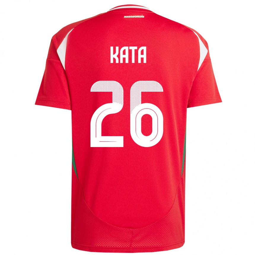 Hombre Fútbol Camiseta Hungría Mihály Kata #26 Rojo 1ª Equipación 24-26