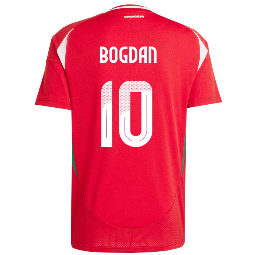 Hombre Fútbol Camiseta Hungría Hunor Bogdán #10 Rojo 1ª Equipación 24-26