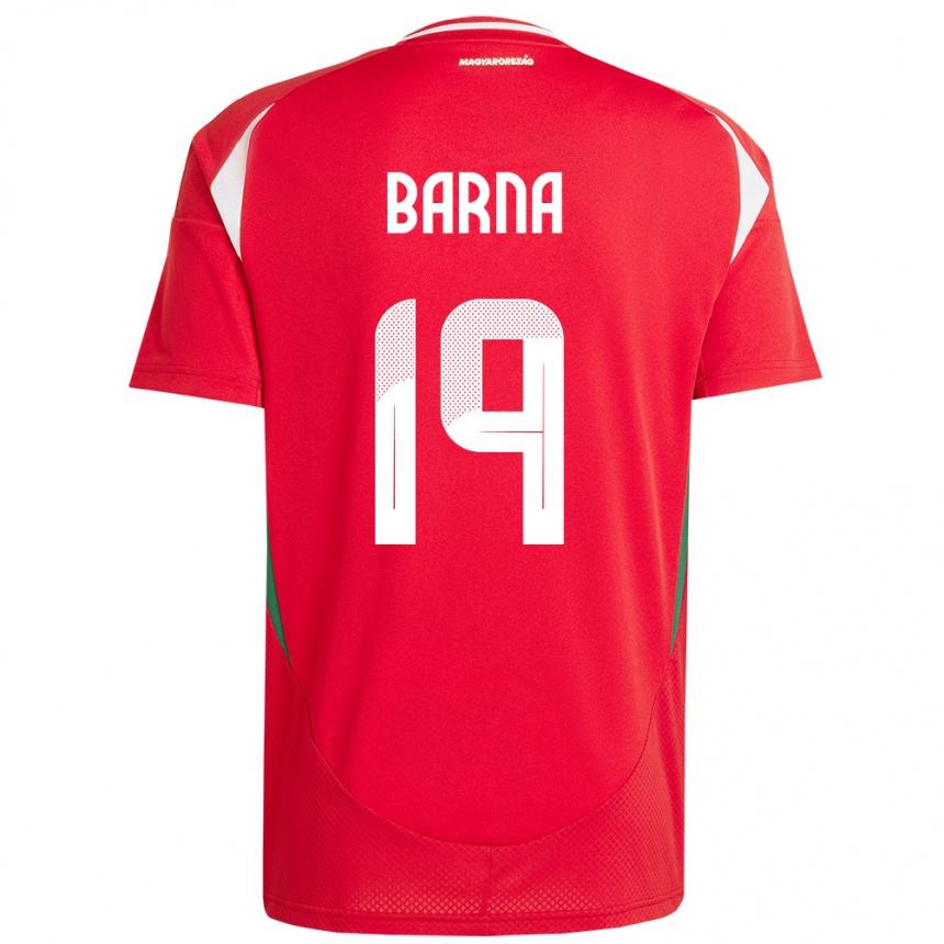 Hombre Fútbol Camiseta Hungría Daniel Barna #19 Rojo 1ª Equipación 24-26