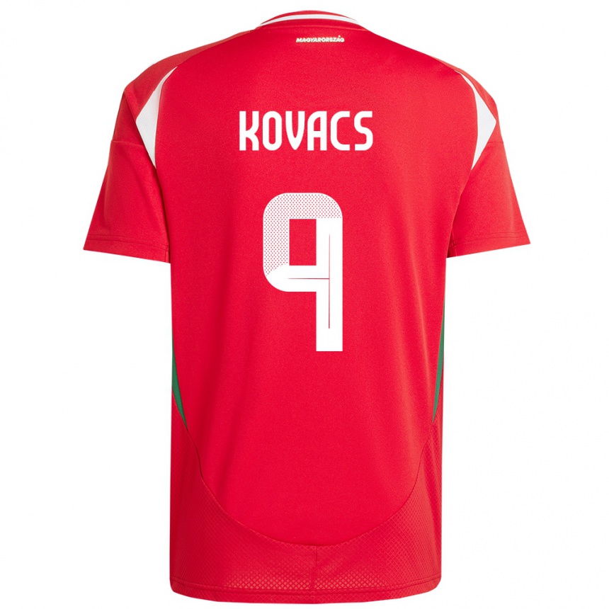 Hombre Fútbol Camiseta Hungría Patrik Kovács #9 Rojo 1ª Equipación 24-26