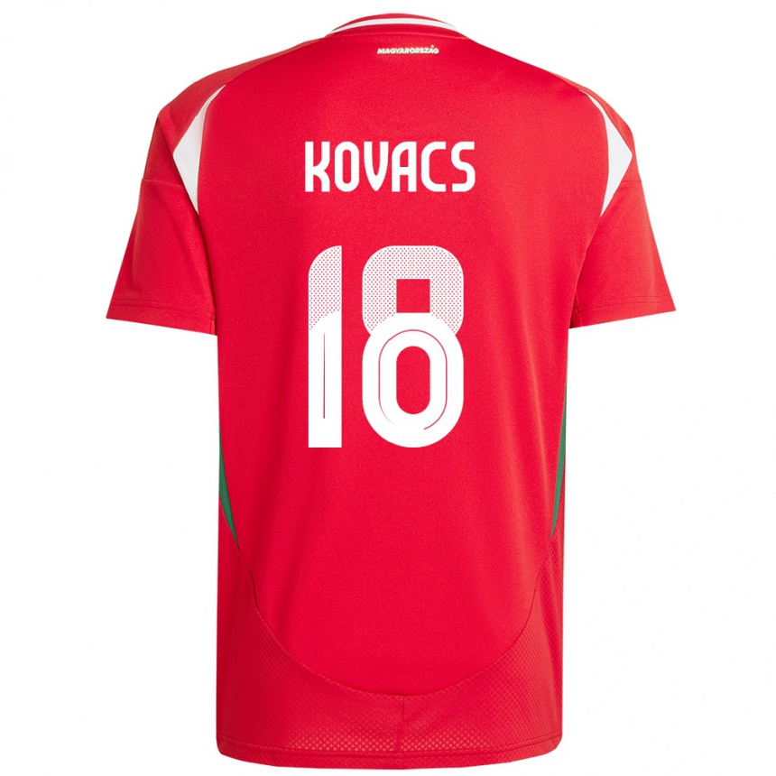 Hombre Fútbol Camiseta Hungría Laura Kovács #18 Rojo 1ª Equipación 24-26