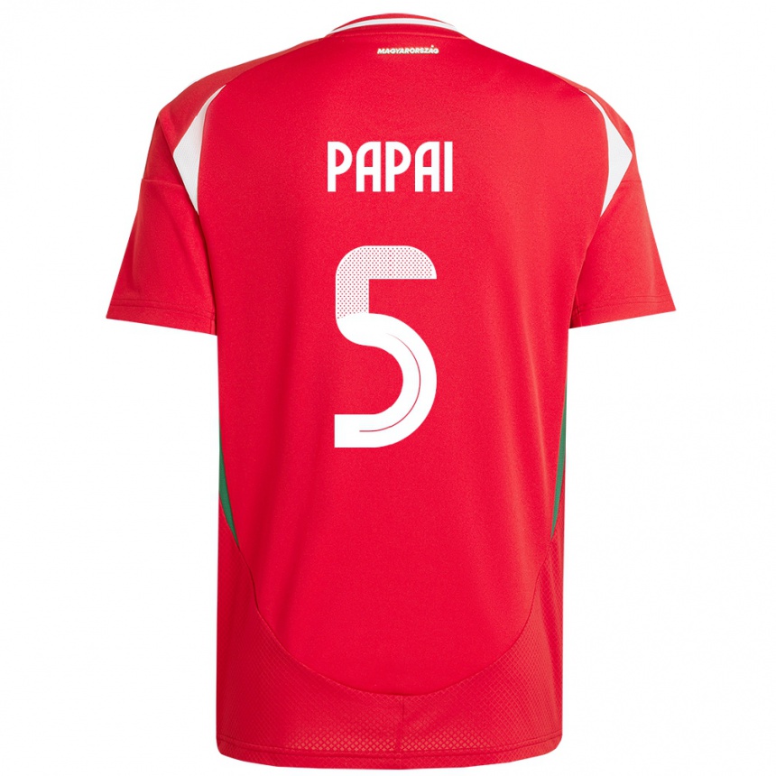 Hombre Fútbol Camiseta Hungría Emőke Pápai #5 Rojo 1ª Equipación 24-26