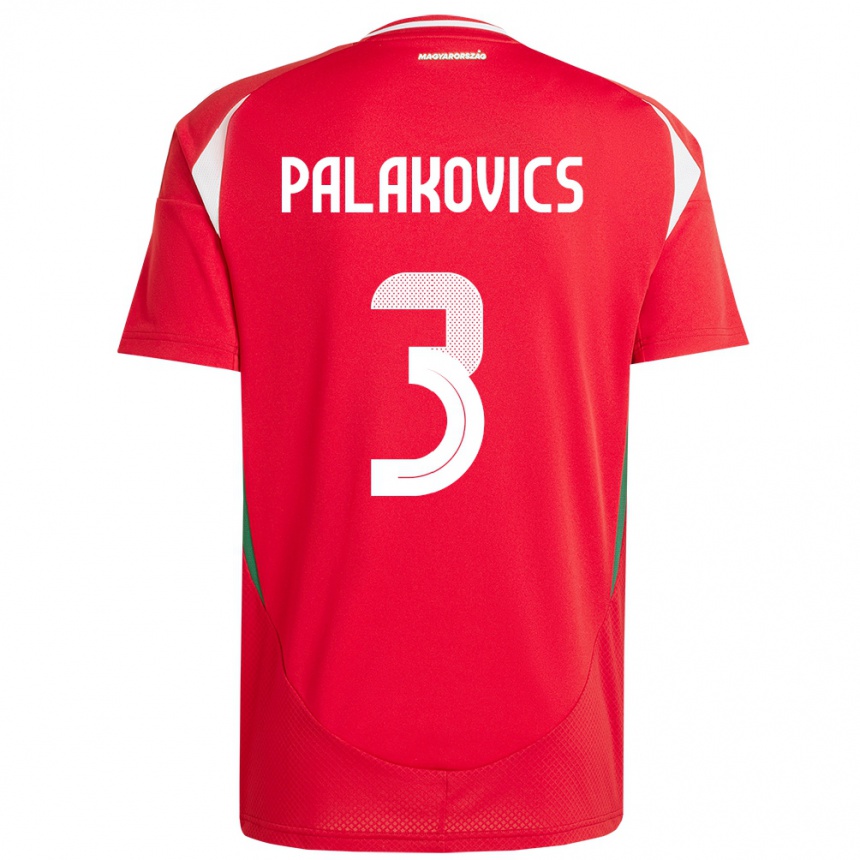 Hombre Fútbol Camiseta Hungría Laura Palakovics #3 Rojo 1ª Equipación 24-26