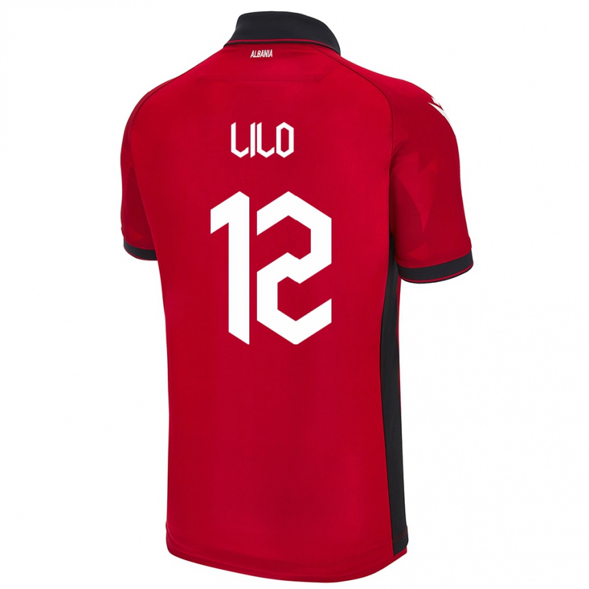 Hombre Fútbol Camiseta Albania Klidman Lilo #12 Rojo 1ª Equipación 24-26