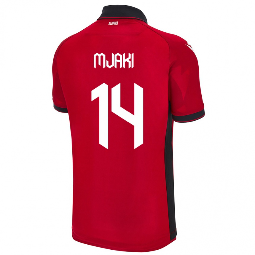 Hombre Fútbol Camiseta Albania Agan Mjaki #14 Rojo 1ª Equipación 24-26