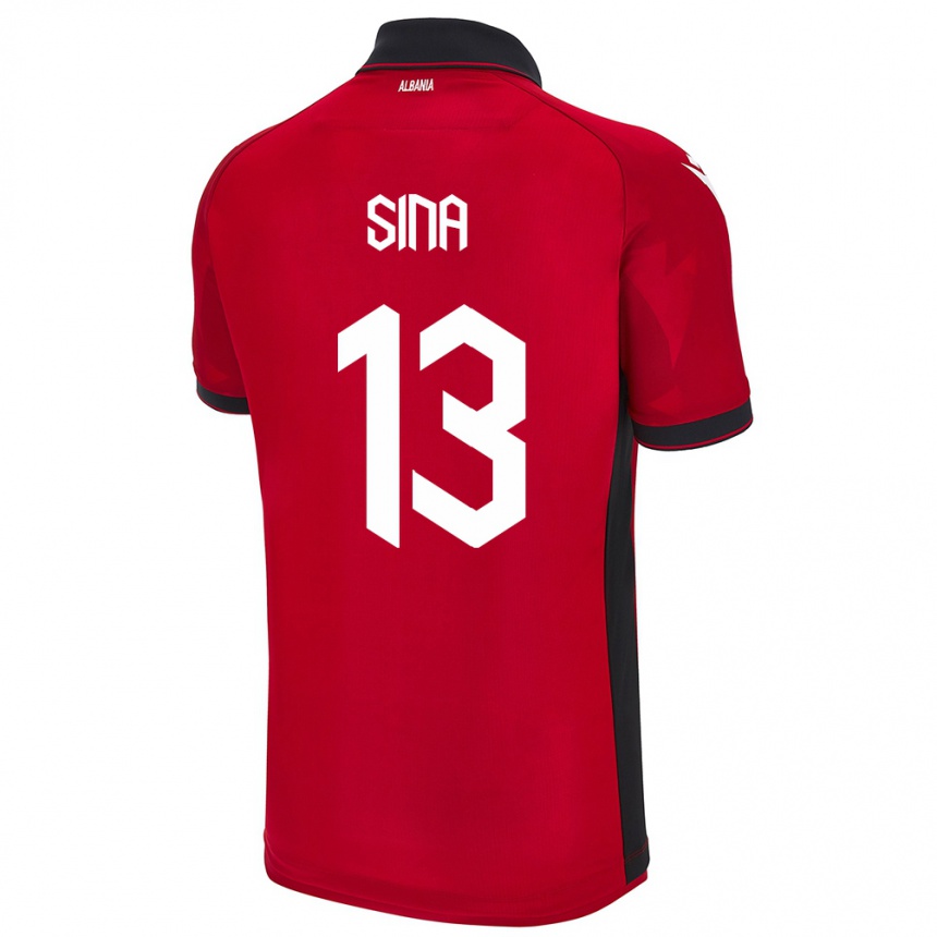 Hombre Fútbol Camiseta Albania Samuele Sina #13 Rojo 1ª Equipación 24-26