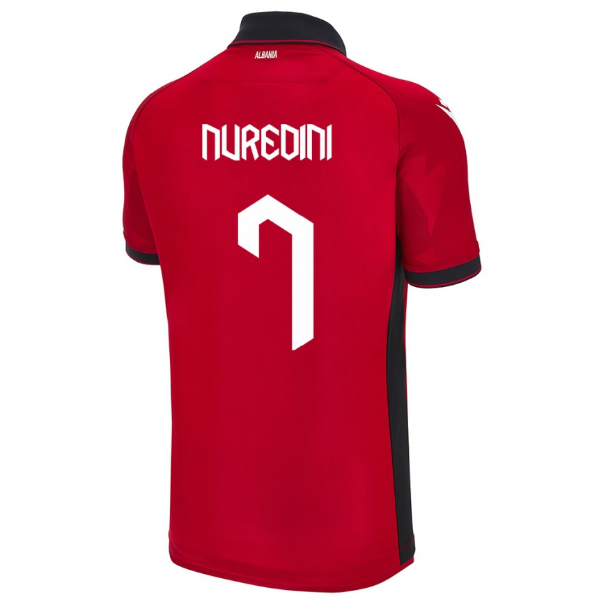 Hombre Fútbol Camiseta Albania Joi Nuredini #7 Rojo 1ª Equipación 24-26