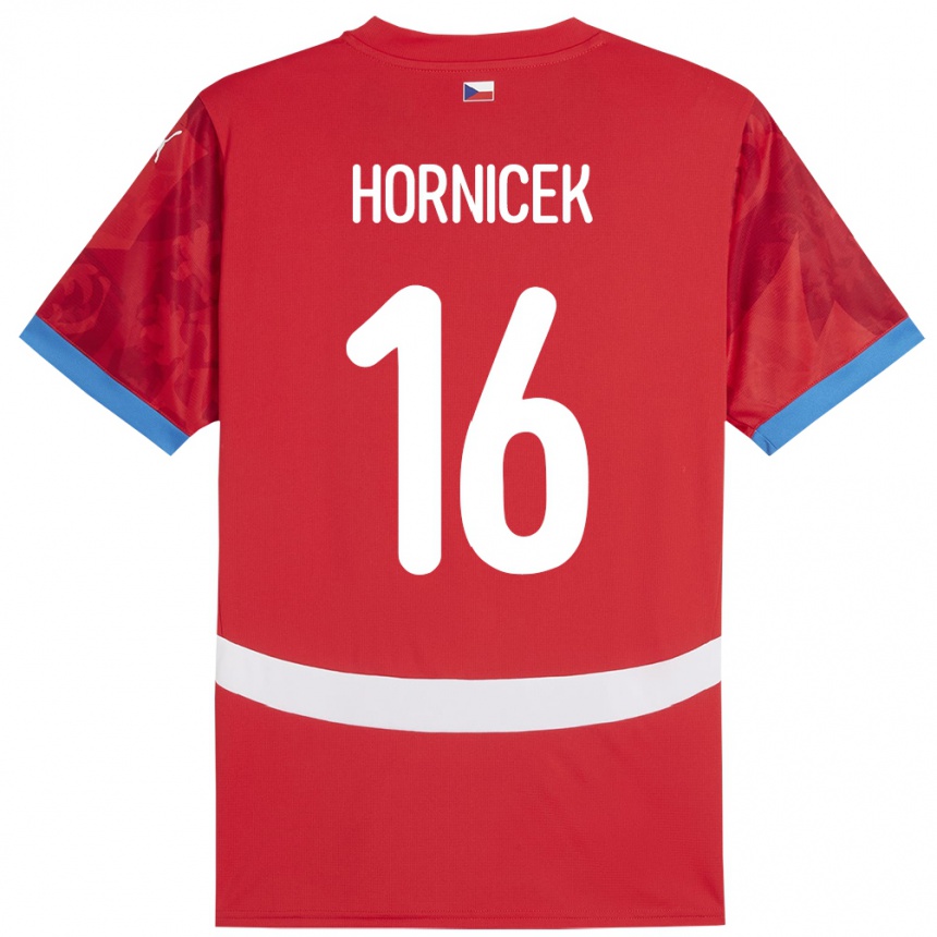 Hombre Fútbol Camiseta Chequia Lukas Hornicek #16 Rojo 1ª Equipación 24-26