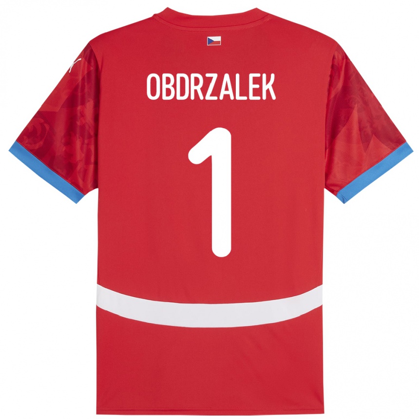 Hombre Fútbol Camiseta Chequia Marek Obdrzalek #1 Rojo 1ª Equipación 24-26