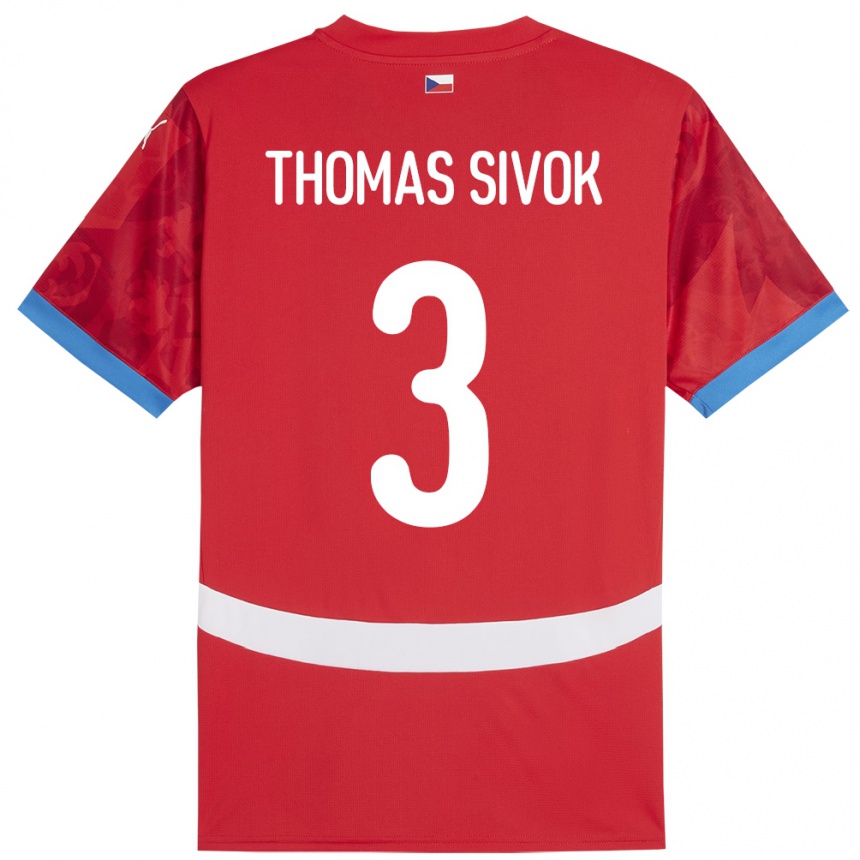 Hombre Fútbol Camiseta Chequia Andre Thomas Sivok #3 Rojo 1ª Equipación 24-26