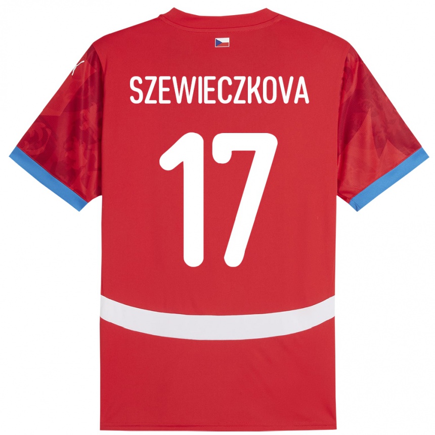 Hombre Fútbol Camiseta Chequia Tereza Szewieczková #17 Rojo 1ª Equipación 24-26