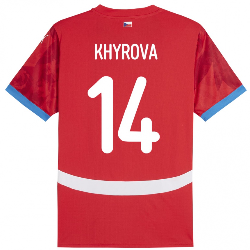 Hombre Fútbol Camiseta Chequia Michaela Khýrová #14 Rojo 1ª Equipación 24-26