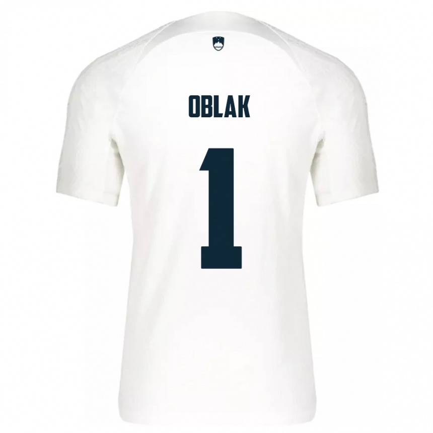 Hombre Fútbol Camiseta Eslovenia Jan Oblak #1 Blanco 1ª Equipación 24-26