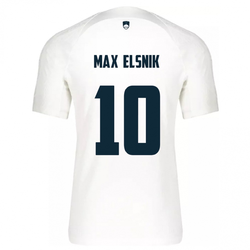 Hombre Fútbol Camiseta Eslovenia Timi Max Elsnik #10 Blanco 1ª Equipación 24-26