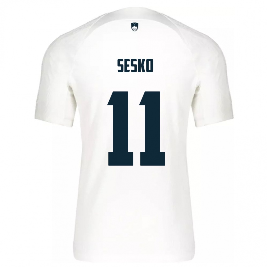 Hombre Fútbol Camiseta Eslovenia Benjamin Sesko #11 Blanco 1ª Equipación 24-26