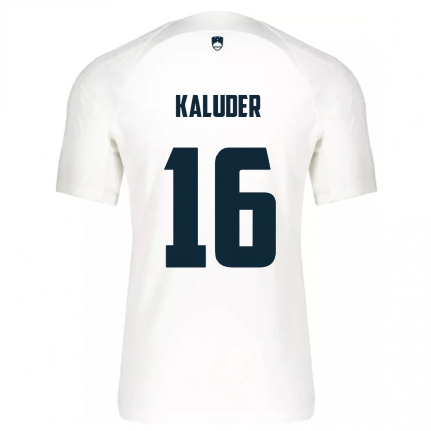 Hombre Fútbol Camiseta Eslovenia Grega Kaluder #16 Blanco 1ª Equipación 24-26