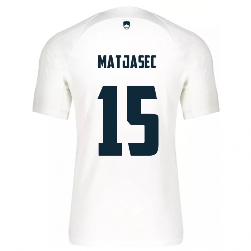 Hombre Fútbol Camiseta Eslovenia Miha Matjasec #15 Blanco 1ª Equipación 24-26