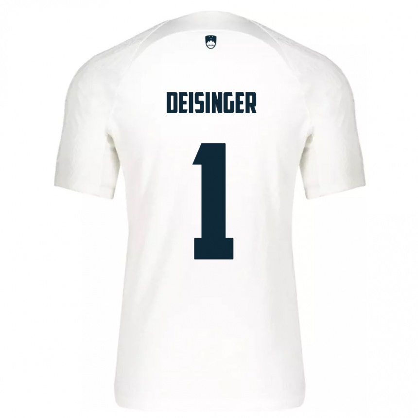 Hombre Fútbol Camiseta Eslovenia Nik Deisinger #1 Blanco 1ª Equipación 24-26