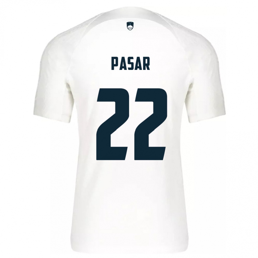 Hombre Fútbol Camiseta Eslovenia Melania Pasar #22 Blanco 1ª Equipación 24-26