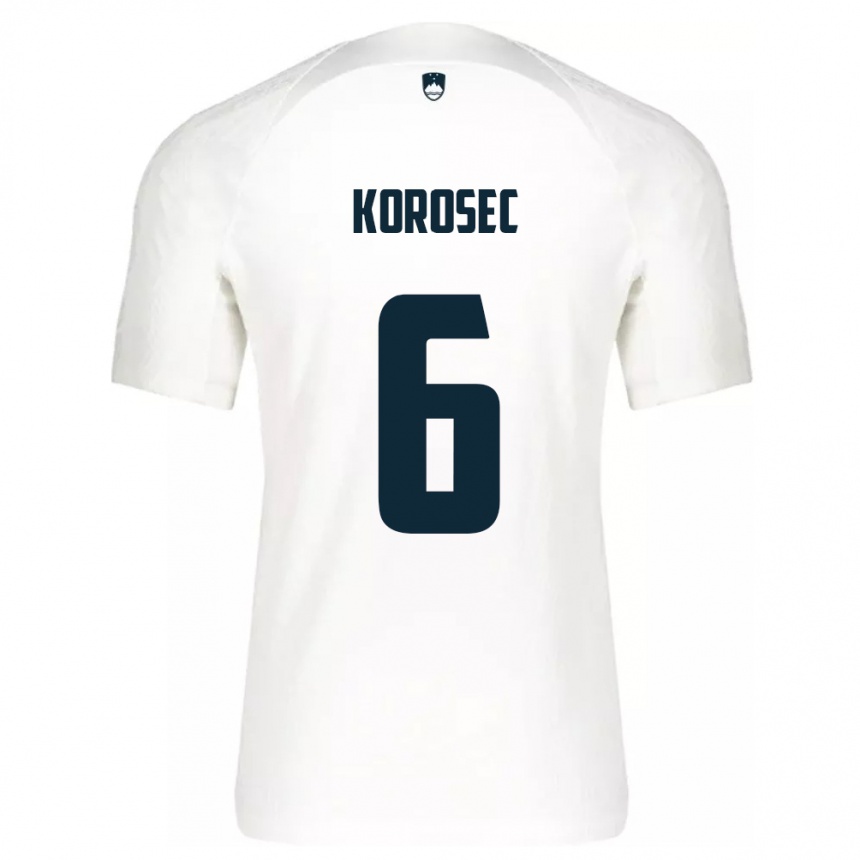 Hombre Fútbol Camiseta Eslovenia Kaja Korošec #6 Blanco 1ª Equipación 24-26